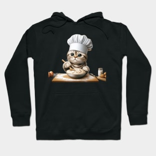 Cute Cat Chef: Whisking Up Delightful Pastries with Feline Flair Hoodie